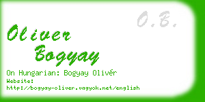 oliver bogyay business card